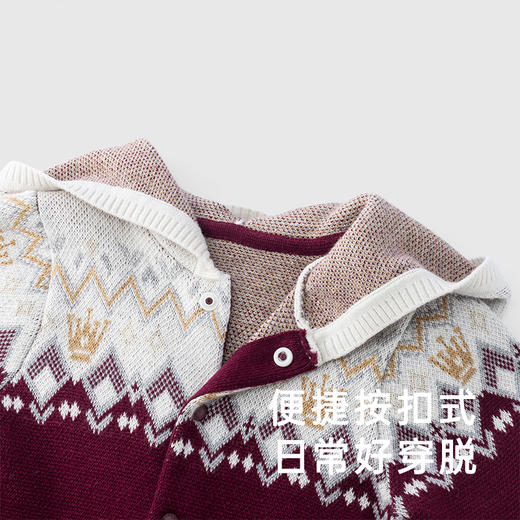 【商场同款】英氏婴儿衣服秋季羊毛月亮裆哈衣连体衣爬服 商品图3