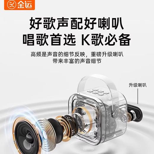 金运k12话筒音响一体麦克风家用无线蓝牙全民唱k歌儿童小家庭ktv 商品图3