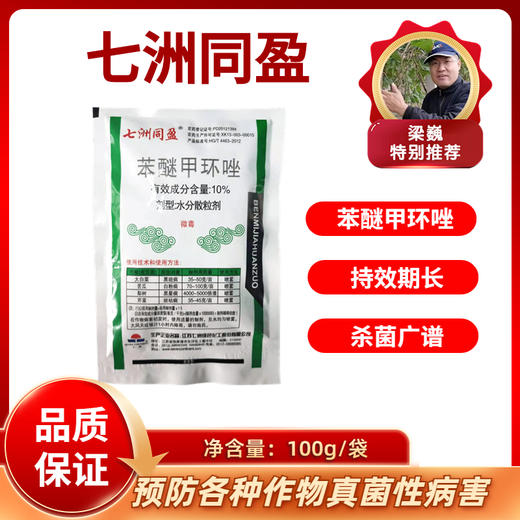 七洲同盈    苯醚甲环唑   可湿性粉剂   100克/袋 商品图0