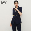 IWY/藏青色阔腿裤职业西装套装女夏季短袖售楼部工装英伦风正装C13513+P33513 商品缩略图1