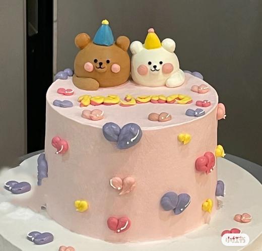 【优品系列】-加高三层夹心【两只小熊】情人节，七夕，520蛋糕 商品图0