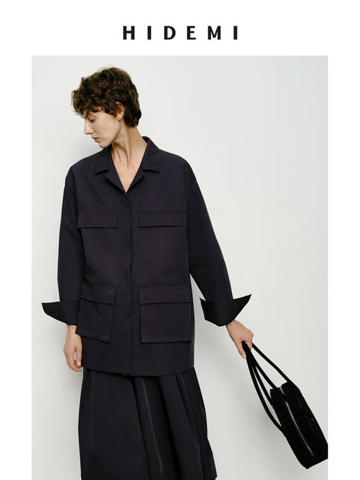 HIDEMI 小男孩系列巴恩风口袋短款斜纹风衣套装 外套/8分裤 商品图6