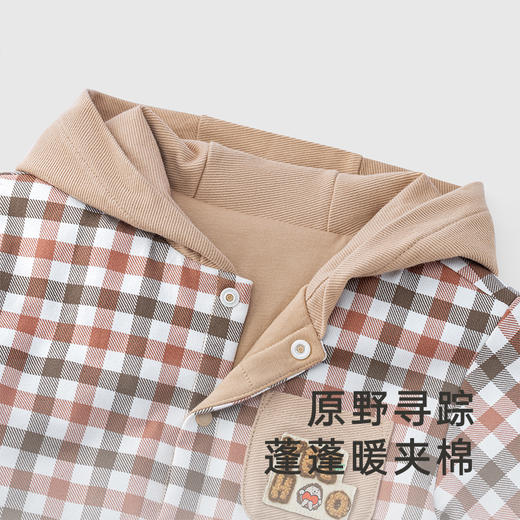 【商场同款】英氏超萌婴儿服秋款男宝宝外出夹棉连帽哈衣 商品图1