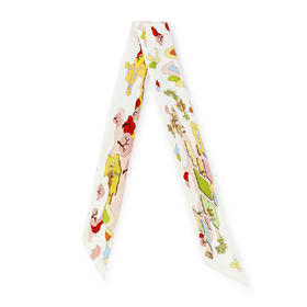 “桃花源”主题窄带丝巾