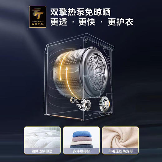 【纤美顶配376+376洗烘套装】海尔10kg洗烘套装智投家用滚筒洗衣机精华洗智能投放 双擎双变频热泵烘干机BD14376LU1+F376U1 商品图2