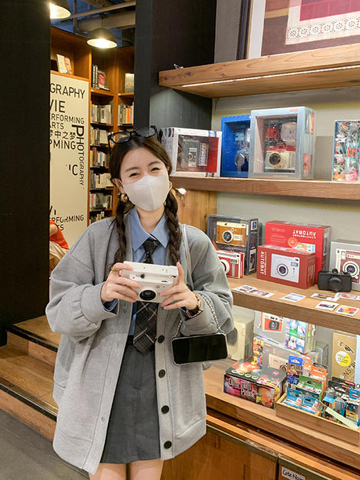 【高院学姐】灰色外套+衬衫+裙子 商品图2