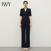 IWY/藏青色阔腿裤职业西装套装女夏季短袖售楼部工装英伦风正装C13513+P33513 商品缩略图0