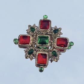 订购6个月到｜Gripoix Paris-Vintage-Cross-十字 复古 琉璃 胸针［法国设计师］