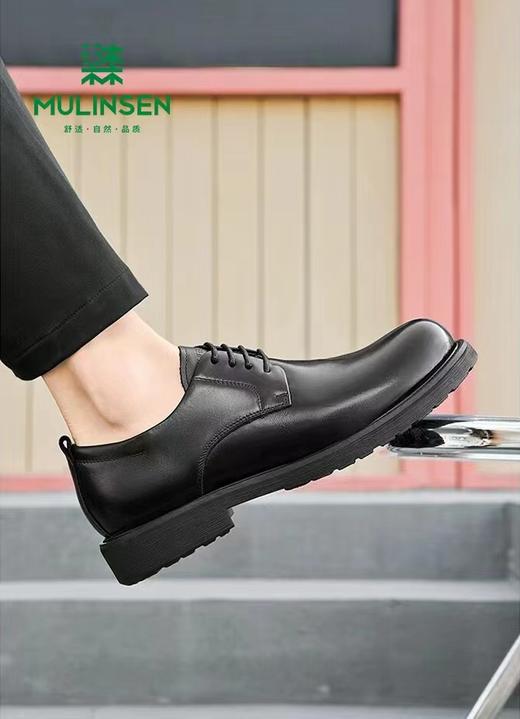 木林森男士商务大头橡胶厚底光面皮鞋 商品图6