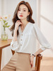 XZ-Q6900雪纺衬衫女2023早秋新款别致洋气蕾丝长袖上衣女设计感小众时尚风 商品缩略图3