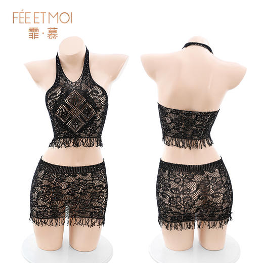 【霏慕】亮钻缀提花网眼分体装6674 商品图11