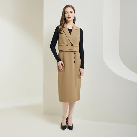 NG808斯尔丽瑟俪2023秋季新款马甲式外搭搭配针织连衣裙 商品图3