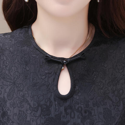 秋季新款，长袖裙优雅女士长裙旗袍改良鱼尾裙复古时尚连衣裙QYM-YX-MQ7786-Y 商品图3