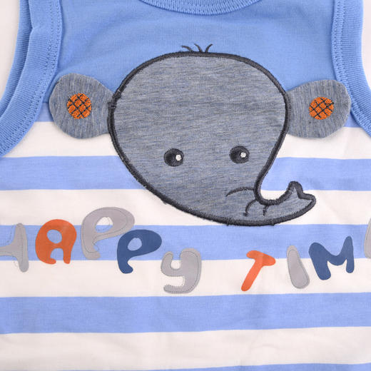 棉果果夏季男女童背心连体衣连身衣哈衣M212724218294 商品图3