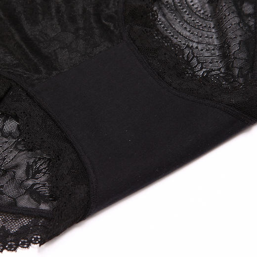 都市丽人时尚系列纯色蕾丝网布三角女士内裤新年本命年红品中腰三角裤LK32E6 商品图7