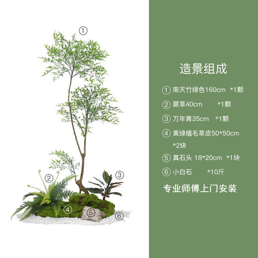 【仿真绿植造景】南天竹枫树仿真绿植造景入户楼梯橱窗微景观玄关角落植物摆件苔藓软装上门安装 商品图2