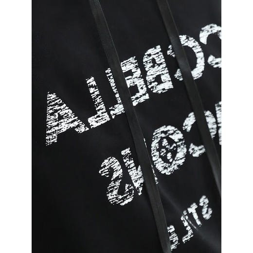 COCOBELLA时尚字母印花连帽卫衣女秋气质PU抽绳休闲帽衫SE619 商品图4