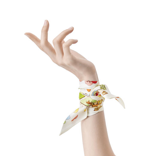 “桃花源”主题窄带丝巾 商品图4