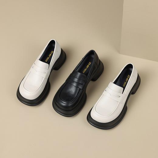 ZHR乐福鞋女2023新款韩版百搭一脚蹬厚底日系小皮鞋子jk单鞋 商品图4