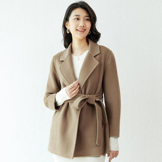 Avann短款系带100%羊毛大衣802 商品图1