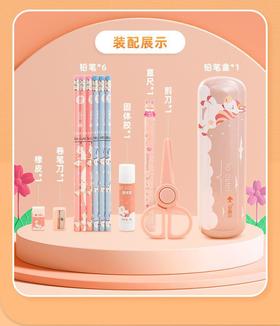 开学礼包学生卡通儿童铅笔橡皮尺子卷笔刀文具套装