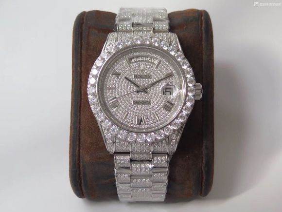 TW厂劳力士全钻帝皇版Day date Ⅱ系列密镶钻特别款腕表首发