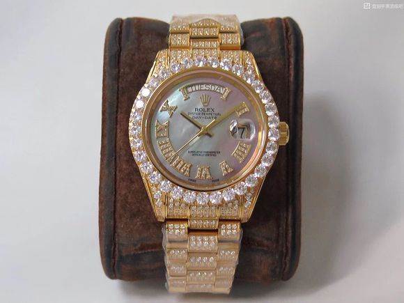 TW厂劳力士全钻帝皇版Day date Ⅱ系列密镶钻特别款腕表首发