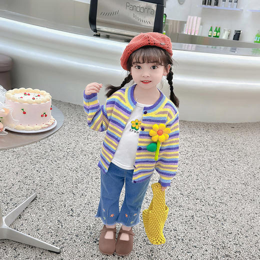 【时尚又可爱！清新甜美的韩系风格】女宝宝春秋2023新款时尚韩系三件套女孩韩系套装儿童童装，柔软舒适，时尚设计，让女孩更加可爱动人。rysh 商品图1