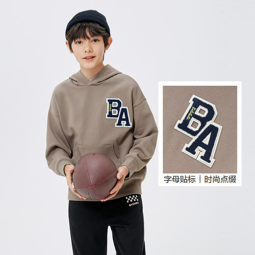 巴拉巴拉儿童卫衣男女童连帽新款秋冬季大童休闲上衣童装简约 商品图3