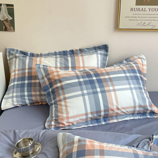 自然醒全棉无印风条格系列四件套全棉纯棉2023新款床品小清新学生宿舍床单被套三件套NH141 商品图14