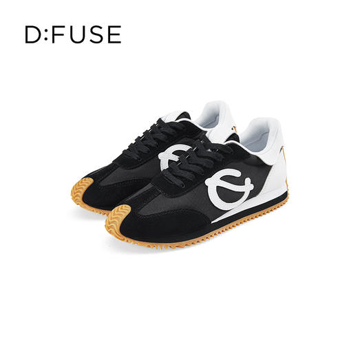 Dfuse迪芙斯秋季新款牛皮圆头休闲系带平底运动鞋DF33112212 商品图9