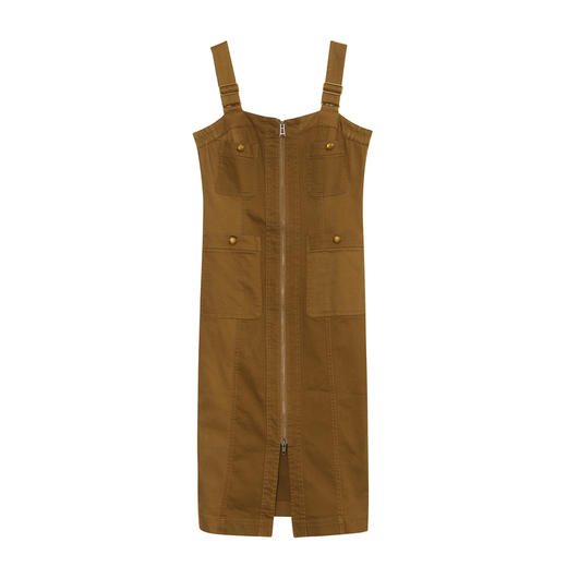 谜底修身吊带连衣裙2023秋季新款时尚帅气猎装感中长裙233ML0958 商品图4