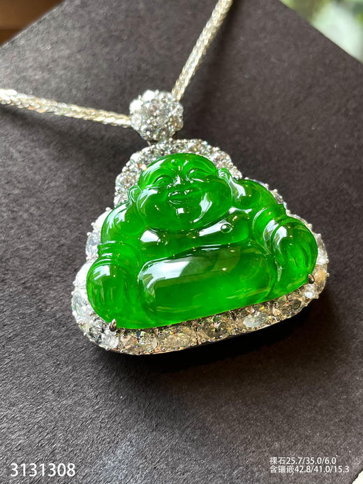 老坑玻璃种帝王绿佛公吊坠【3131308】具体价格微信咨询 商品图5