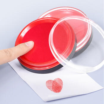 西玛（SIMAA） φ80mm透明圆形财务快干印台印泥 办公用品 红色21531 商品图4