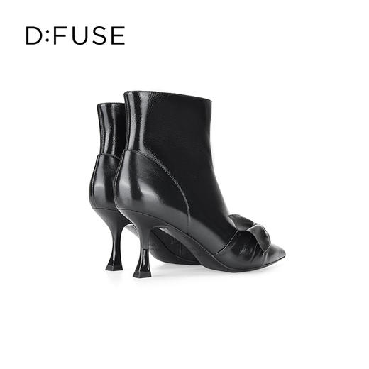 D:FUSE迪芙斯秋新款时装鞋女羊皮尖头蝴蝶结高跟裸靴靴子DF34116027 商品图6