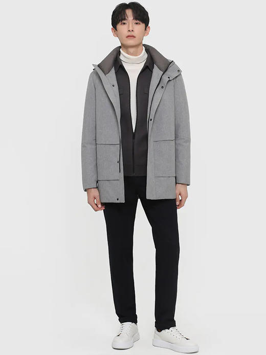 callisto浅灰聚酯纤维中长款羽绒服 FRFED112C 商品图1