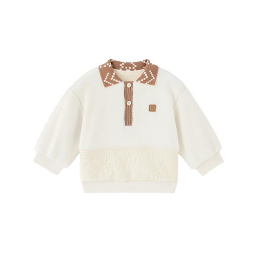 【商场同款】英氏宝宝长袖衬衫A类仿羊羔绒POLO衫秋冬保暖 商品图5