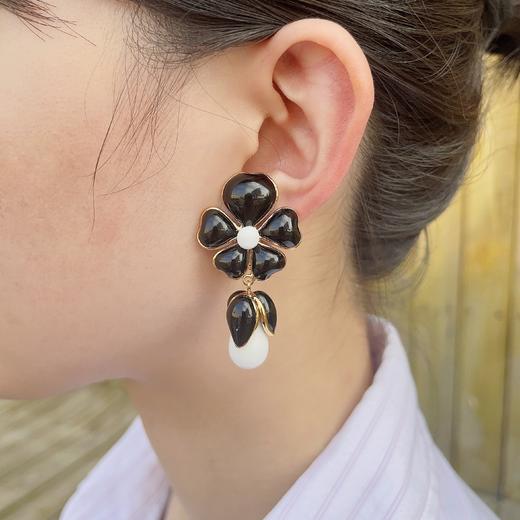 北京仓｜Gripoix Paris-Vintage-黑色琉璃 耳环［法国设计师］ 商品图5