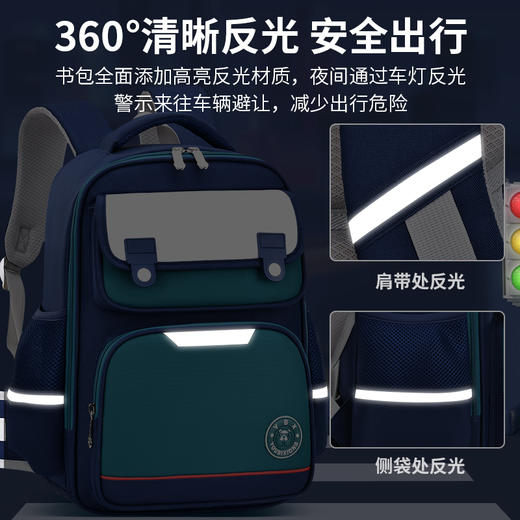 【开学季】2023年新款英伦儿童书包 护脊减负大容量加厚肩带 轻儿童双肩包 商品图8