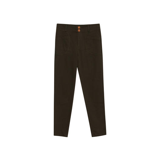 谜底修身铅笔裤女2023秋季新款百搭高腰棉弹休闲九分裤233MK1057 商品图4