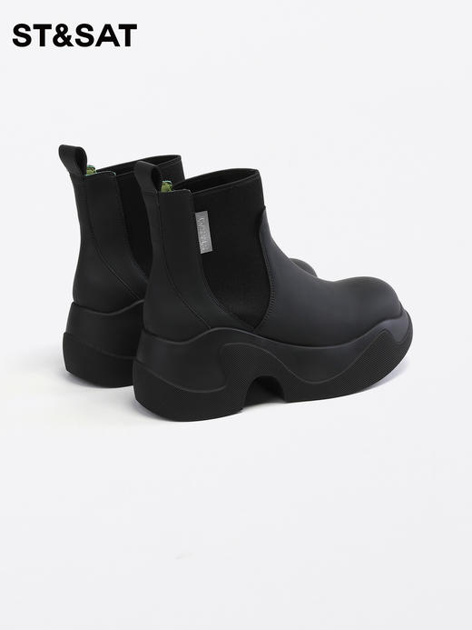 星期六黑色百搭短显瘦松糕底时装靴SS34116139 商品图6