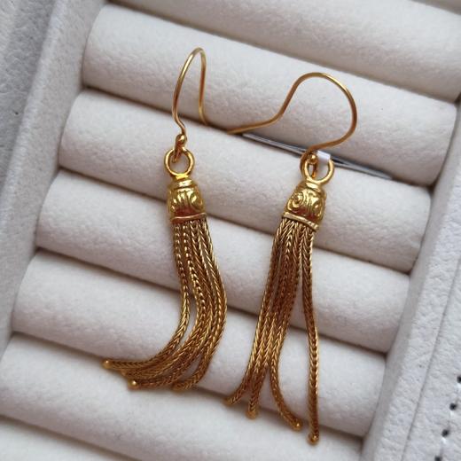 925银镀金流苏耳环 商品图1