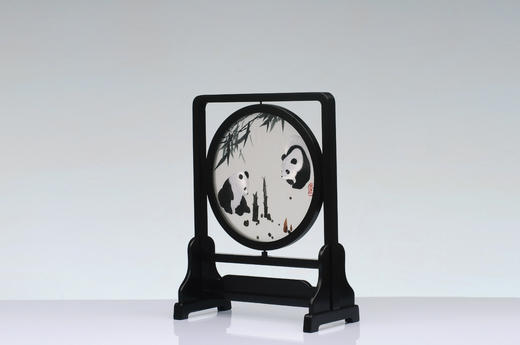 蜀绣双面绣-节节高双熊猫 商品图2