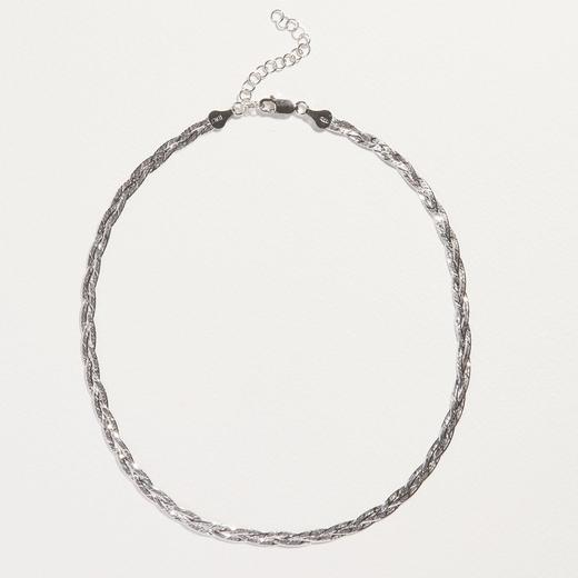 北京仓｜Pamela Love-Braided Herringbone-银色 编织 项链（三股链）［美国设计师］ 商品图0