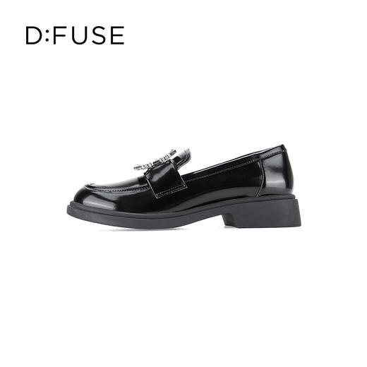 D:FUSE迪芙斯秋季新款单鞋女乐福鞋牛皮圆头钻扣经典深口女鞋DF33112016 商品图8