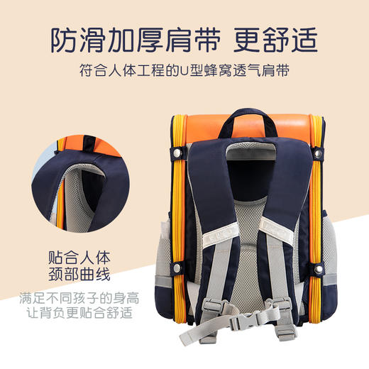 测评优品-米小圈护脊书包 减负双肩背包 小学生 大容量 舒适透气 防水 轻盈 商品图4