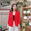 圣三利女装 新款翻领环保仿亚麻纯色休闲西服外套SL2012130 商品缩略图0