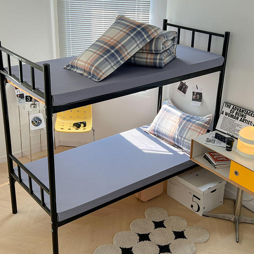 自然醒全棉无印风条格系列四件套全棉纯棉2023新款床品小清新学生宿舍床单被套三件套NH141 商品图3