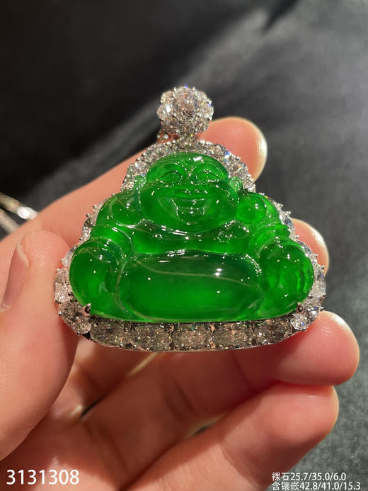 老坑玻璃种帝王绿佛公吊坠【3131308】具体价格微信咨询 商品图1