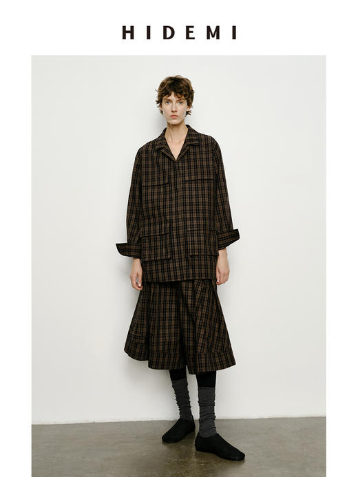 HIDEMI 小男孩系列巴恩风口袋短款斜纹风衣套装 外套/8分裤 商品图0